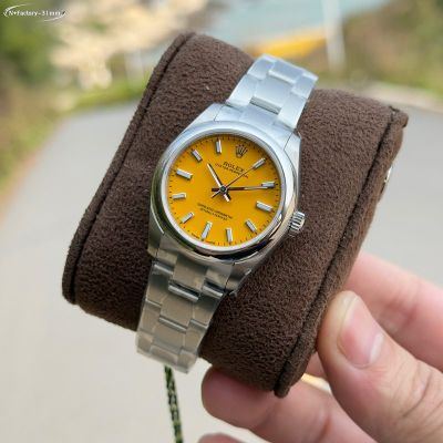 N Factory Rolex Oyster Perpetual 31mm 2232 Movement Ice Blue Luminious Yellow Dial Watch